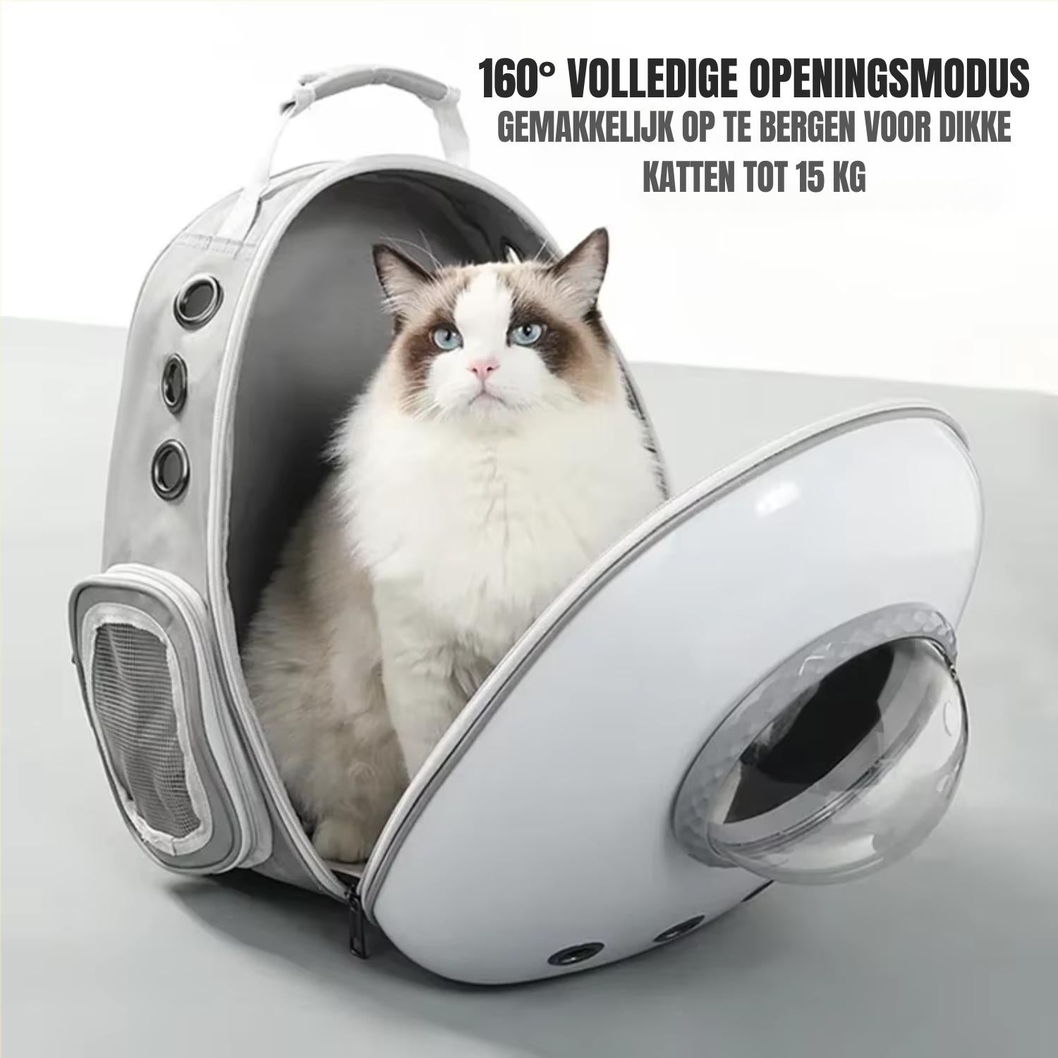 Transparante Kat Rugzak kat ruimte capsule rugzak wit